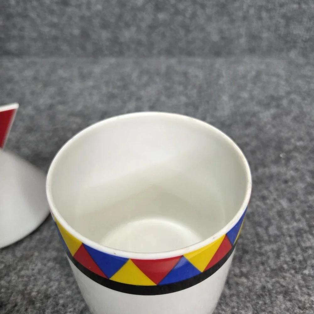 Thomas Atelier Collection‎ Postmodern MEMPHIS Milano Art Porcelain Jar Lid Retro